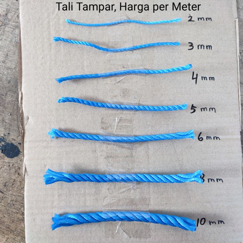 

Tali Tampar Tambang Plastik PER METER 2 mm , 3 mm , 4 mm , 5 mm , 6 mm , 8 mm , 10 mm / Tali ikat Jemuran