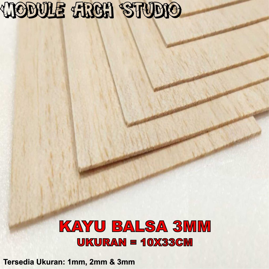 Kayu Balsa 3mm (10x30cm) - Balsa Sheet