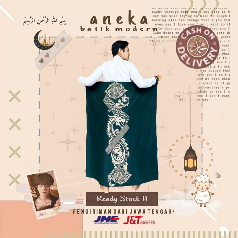 SARUNG PRINTING DEWASA LAKI LAKI COWOK PRIA POLOS KOMBINASI GAMBAR NAGA HITAM BIRU DONGKER LEBARAN H