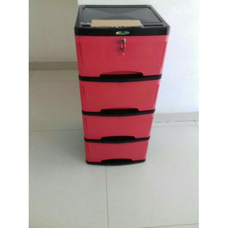 container kabinet / lemari plastik / container plastik tulip polos 4 susun