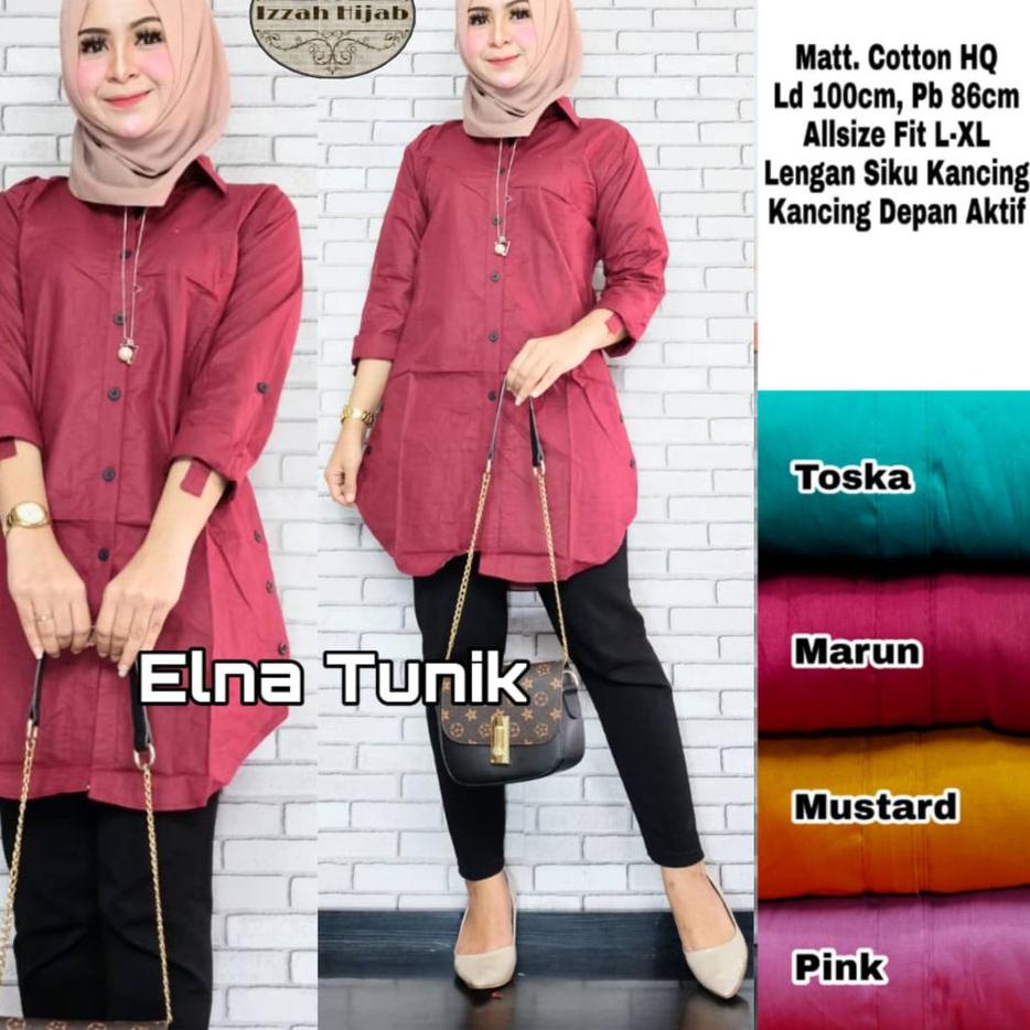 Harga Bersahabat.. ATASAN WANITA LD 100 PB 85 size XL TUNIK JUMBO LD 120 KATUN Putih POLOS  Kancing 