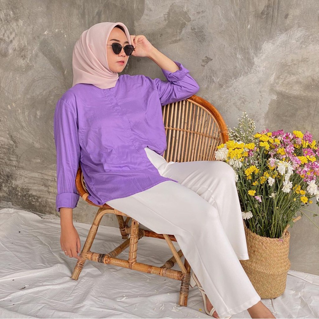 ALFAZZA/ Kemeja Maudy Shirt / LILAC TRENDY LD 110CM L-XXL ALLSIZE BUSUI