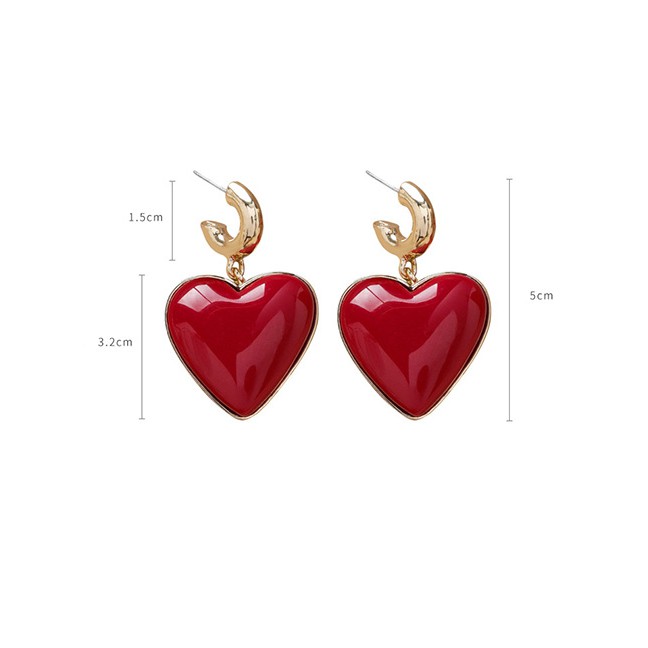 LRC Anting Tusuk Fashion Love 925 Silver Needle Love Earrings D20850
