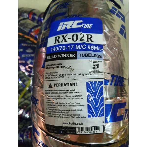 Ban IRC Road Winner 140/70 Ring17 RX 02 Tubeless CB GSX R25