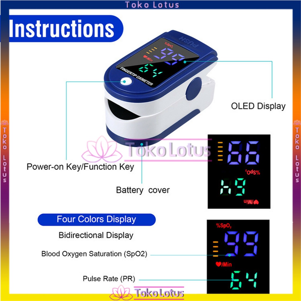 Fingertip Pulse Oximeter / Alat Ukur Detak Jantung / Oxymeter [BISA COD]