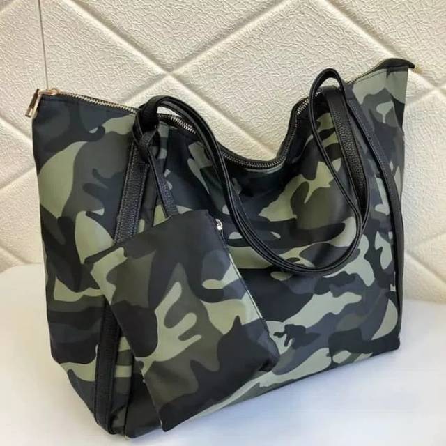 Tas fashion korea tote bag / army nylon tote bag / tas nylon tote bag / tas awkarin / tas kerja