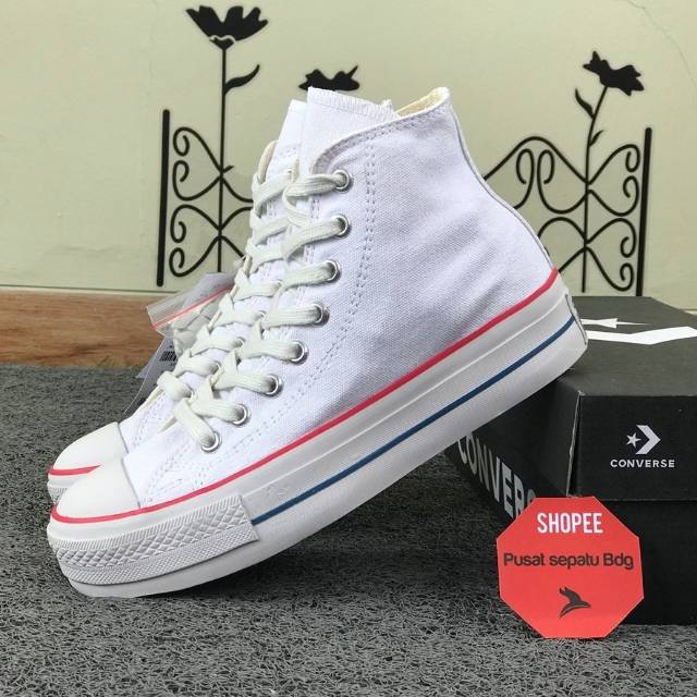 Sepatu Converse Platform High Full White