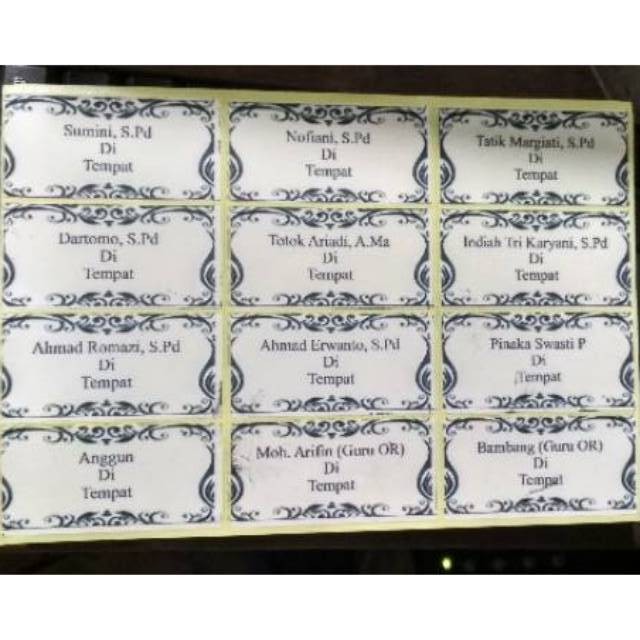 

Label nama undangan