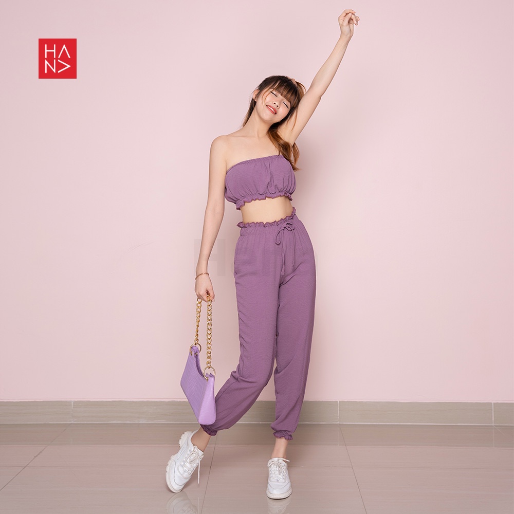 HanaFashion JKT - Winnie Set Crop Top + Jogger Long Pants - ST047