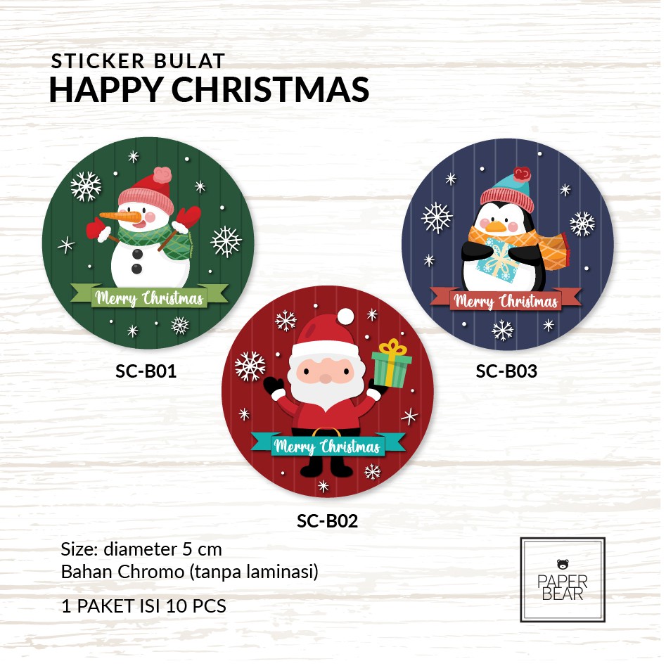 

Sticker HAPPY CHRISTMAS / Sticker Bulat Chromo Natal / Christmas Sticker / Sticker Toples Natal