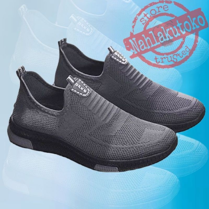 [878] Shoes Sport Sneakers Slip On Sepatu Pria Wanita Tanpa Tali Casual Style Kualitas Premium Model