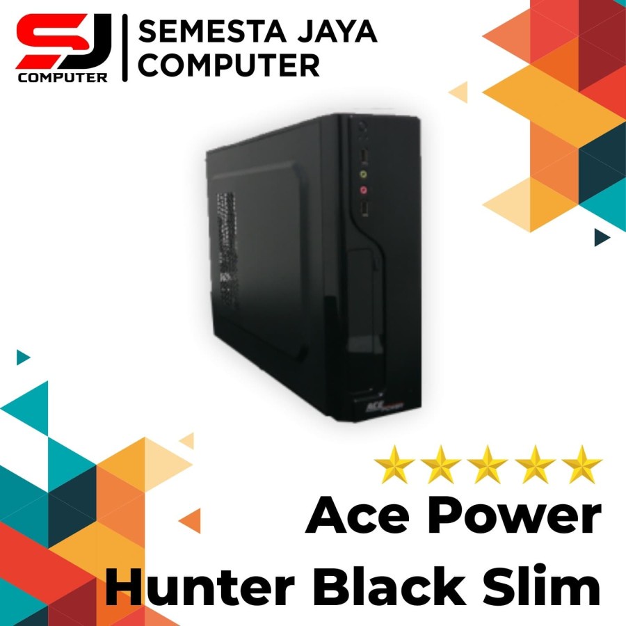 CASING PC ACE POWER HUNTER SLIM MICRO ATX PSU 400W