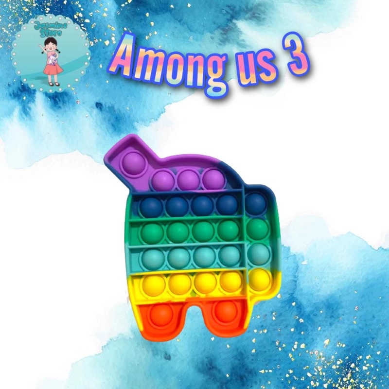 Ready Pop It Rainbow Murah/Fidget Pop It Rainbow Free Kelereng/Free Bonus-Among Boba