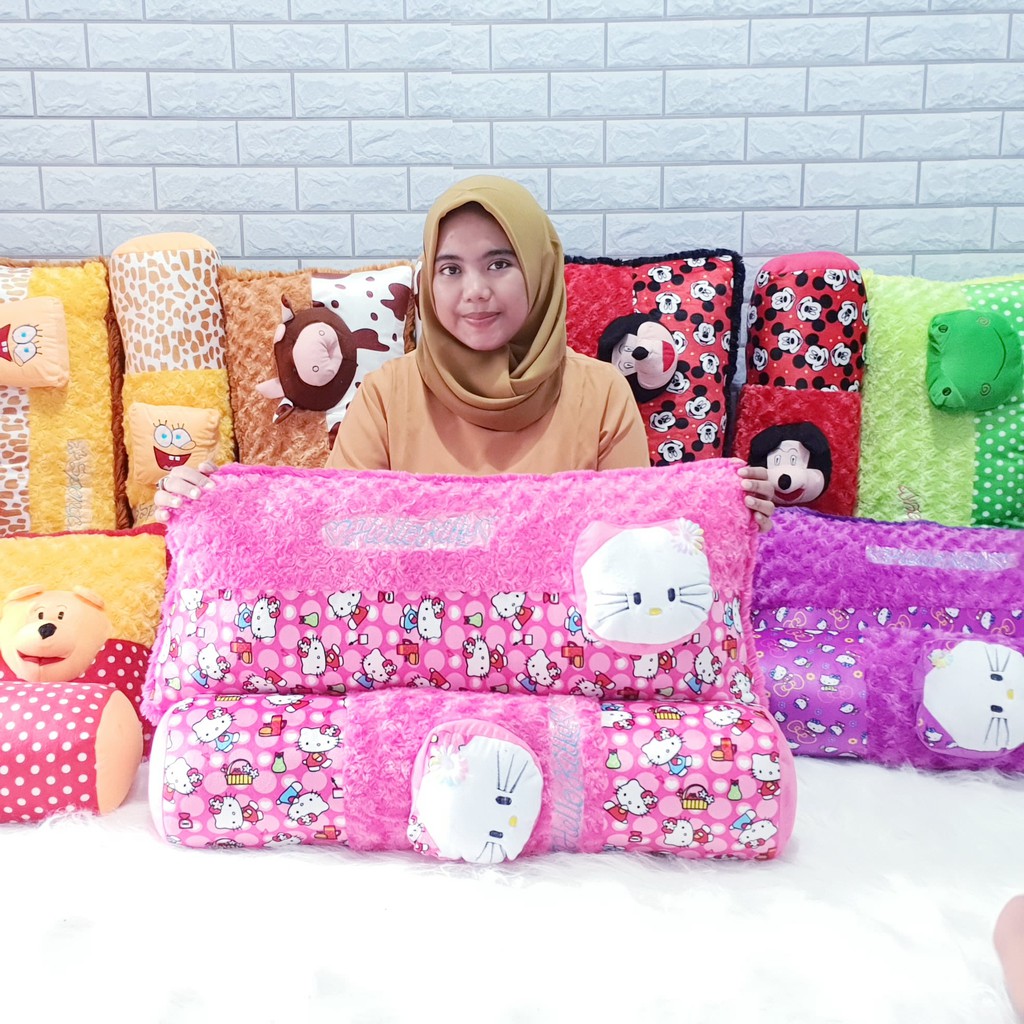 Bantal Guling Boneka Set Cinta Karakter Jumbo 80 cm