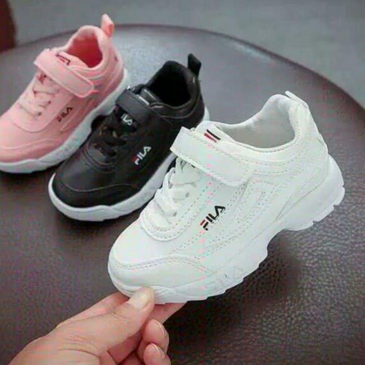 [SKU : PYJJE] 12.12 PROMO Sepatu Anak Sekolah sneaker_fila Perempuan dan laki-laki usia 1-10 tahun b