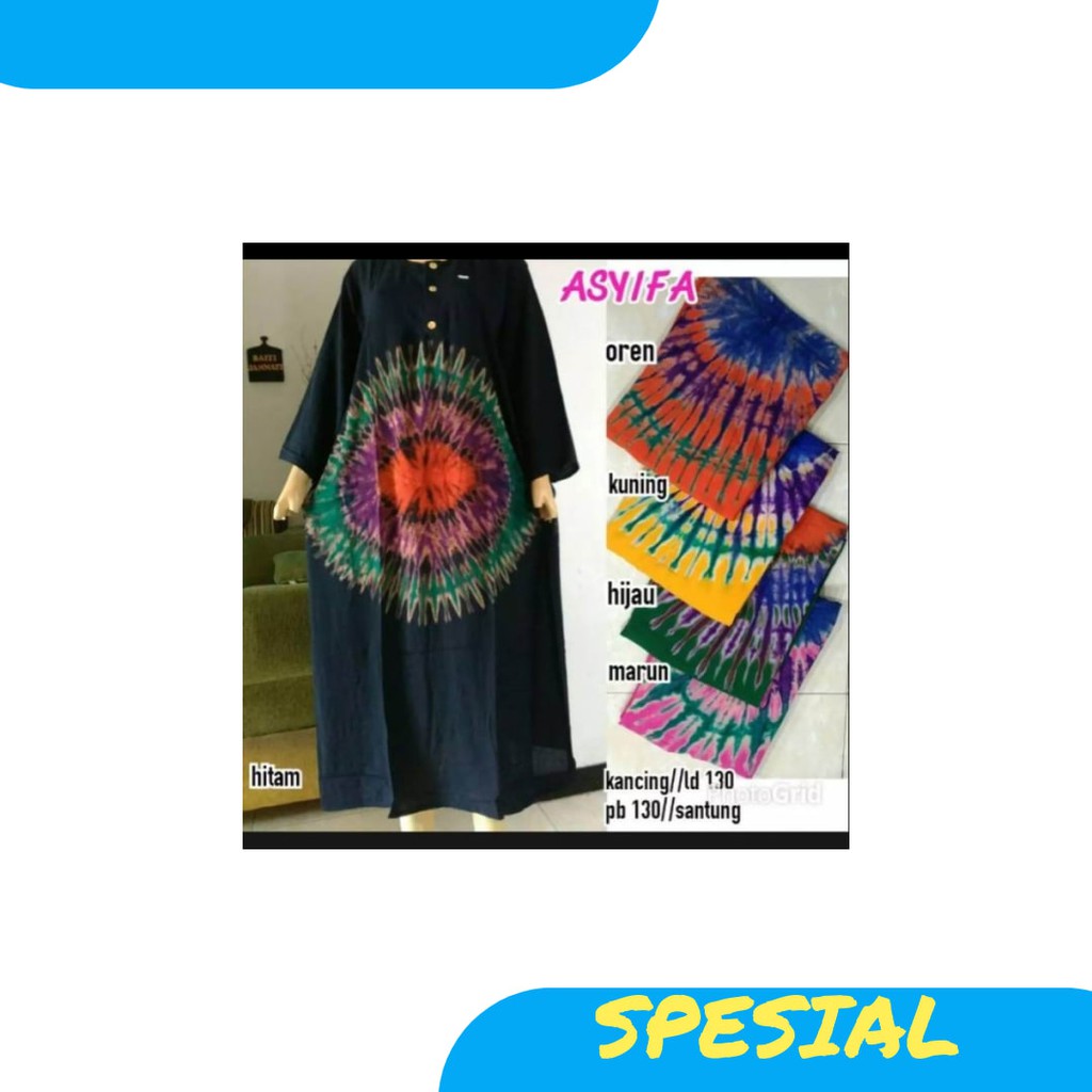 NEW DASTER JUMBO WANITA  LONGDRESS LENGAN PANJANG LD 130 CM BUSUI - Hitam