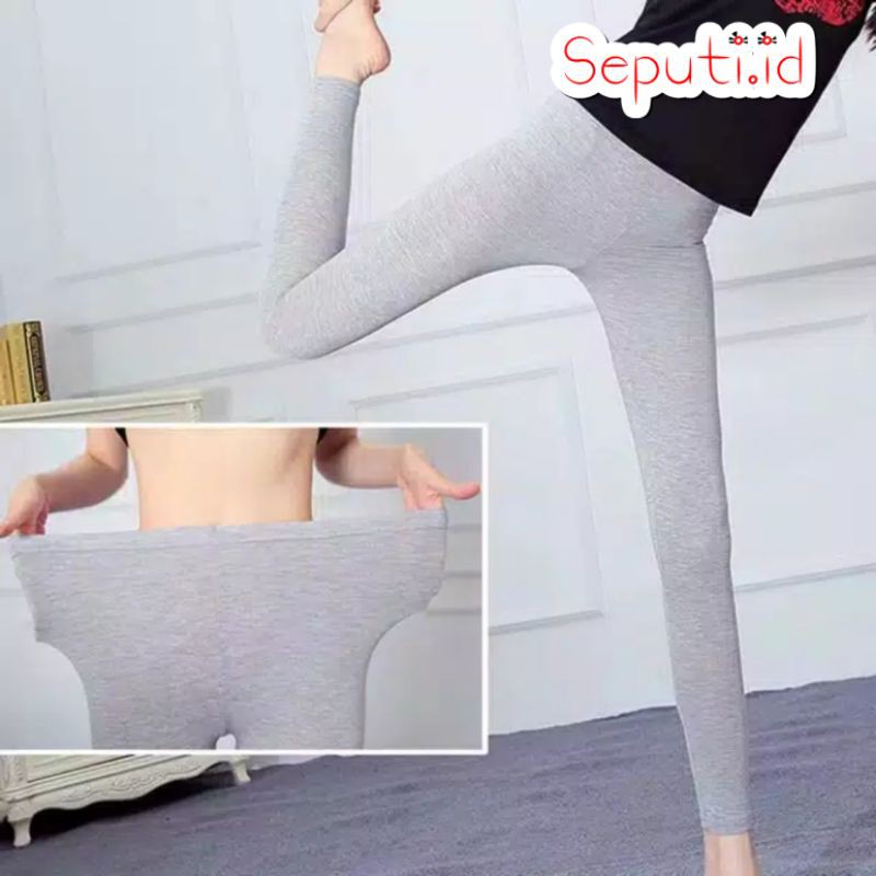 Legging Panjang Soft Rayon Kaos Ukuran L / Standar