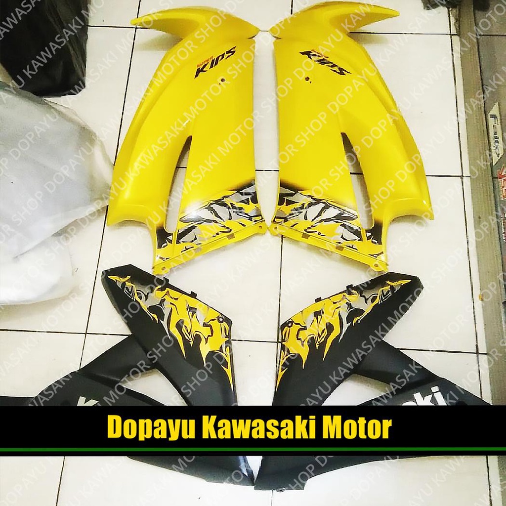 Fairing Atas Fairing Bawah Ninja Rr New Batik Warna Kuning Striping 2013 Original Kawasaki