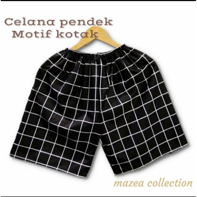 Celana Pendek Wanita/Pria Motif Kotak