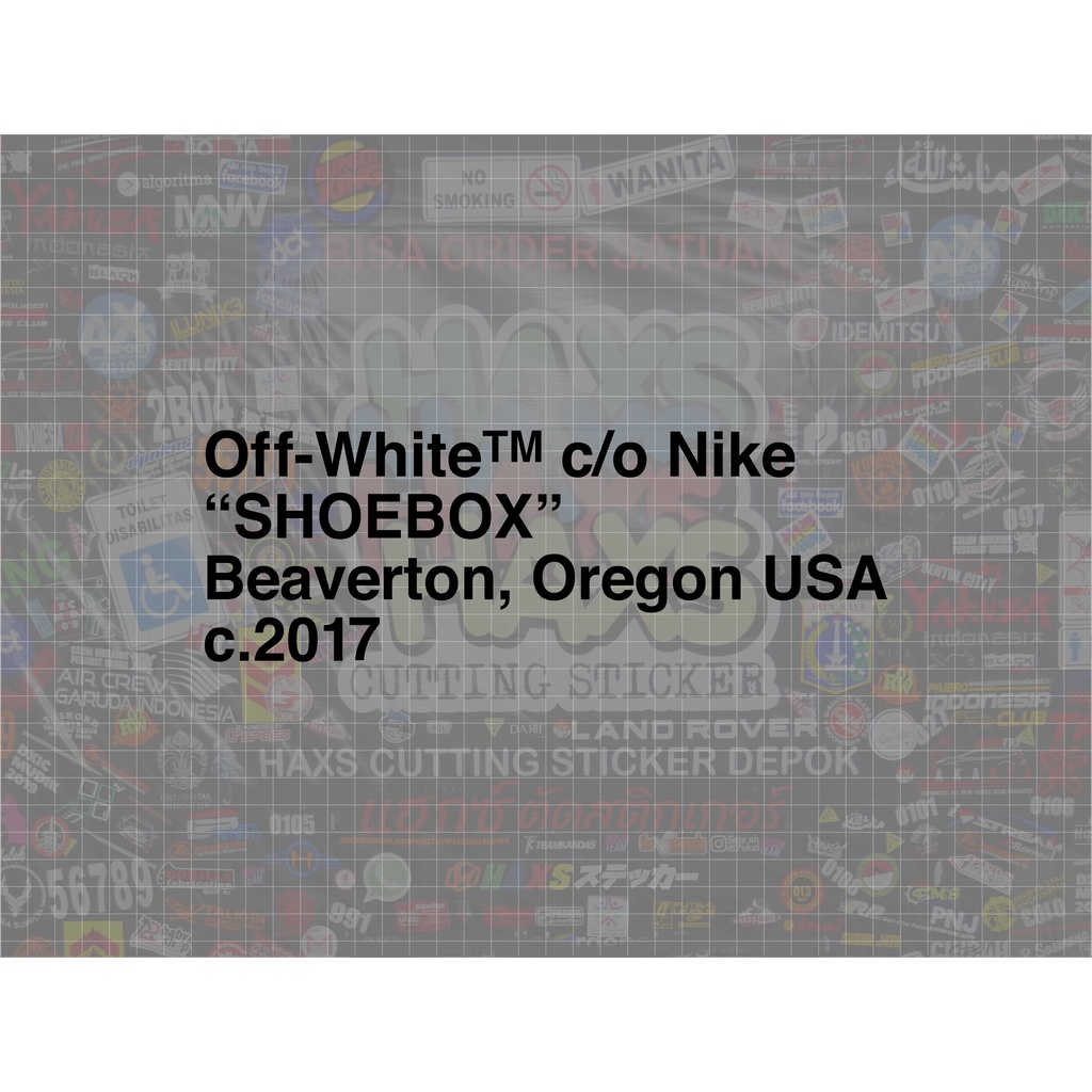 Cutting Sticker SHOEBOX Off White Nike Text Uk 25 Cm Motor Mobil