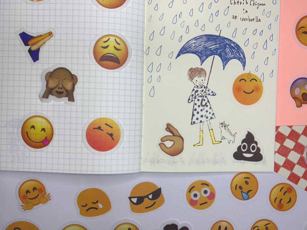 Creative new funny emoticons and paper hand account stickers package photo album diary DIY hand account stickers 40 pieces