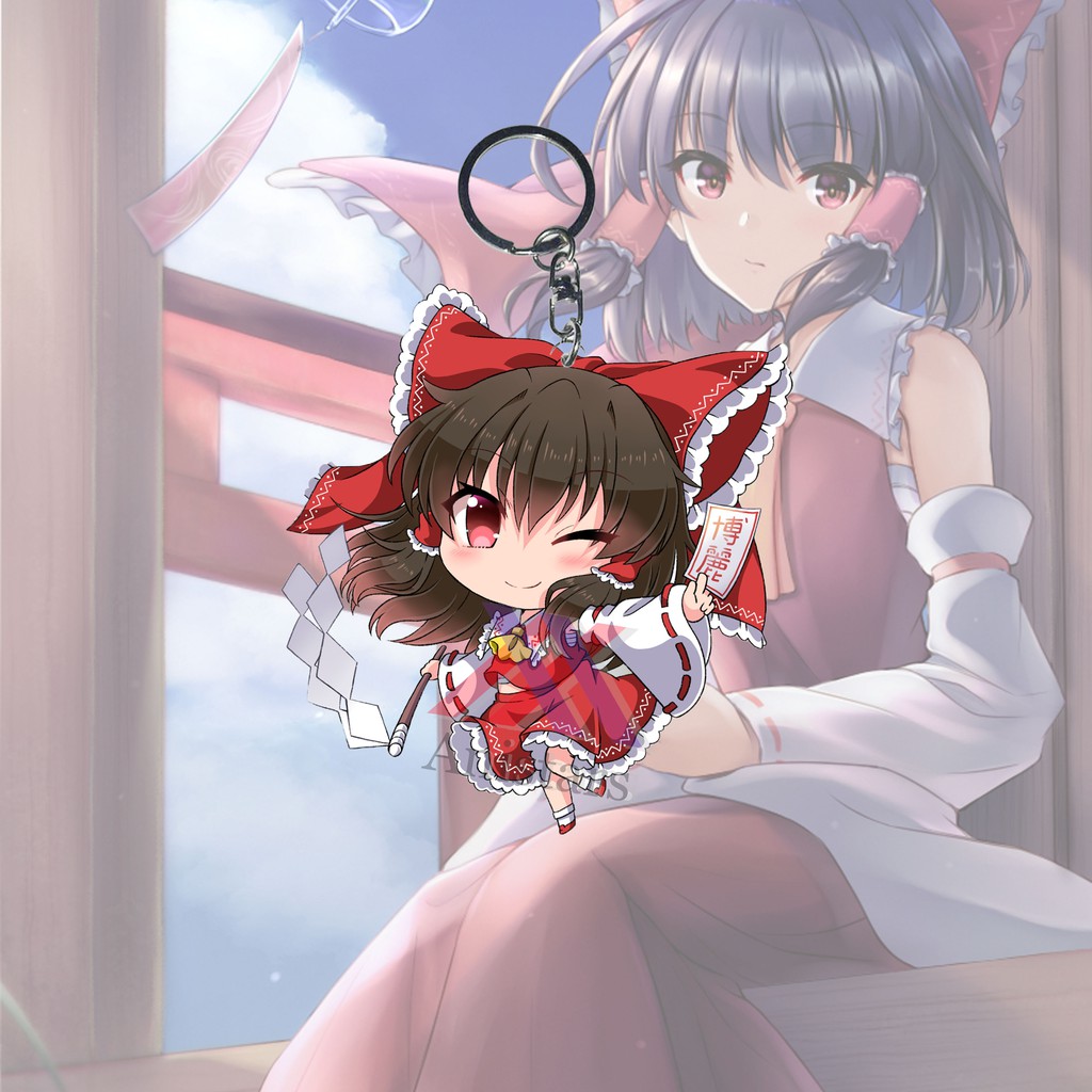 Gantungan Kunci Anime Touhou Project Reimu Hakurei Ganci - Key Chain - Souvenir - Anime