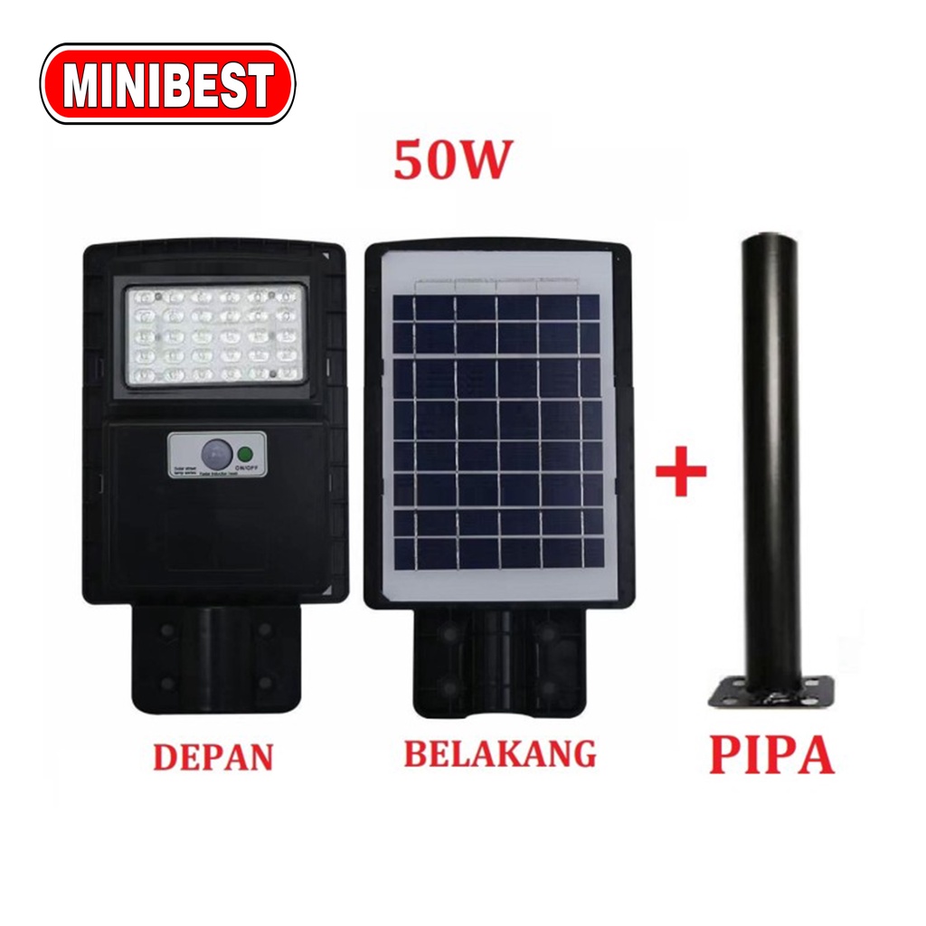 [MB] Lampu Jalan Solar Tenaga Surya Motion Sensor 50w