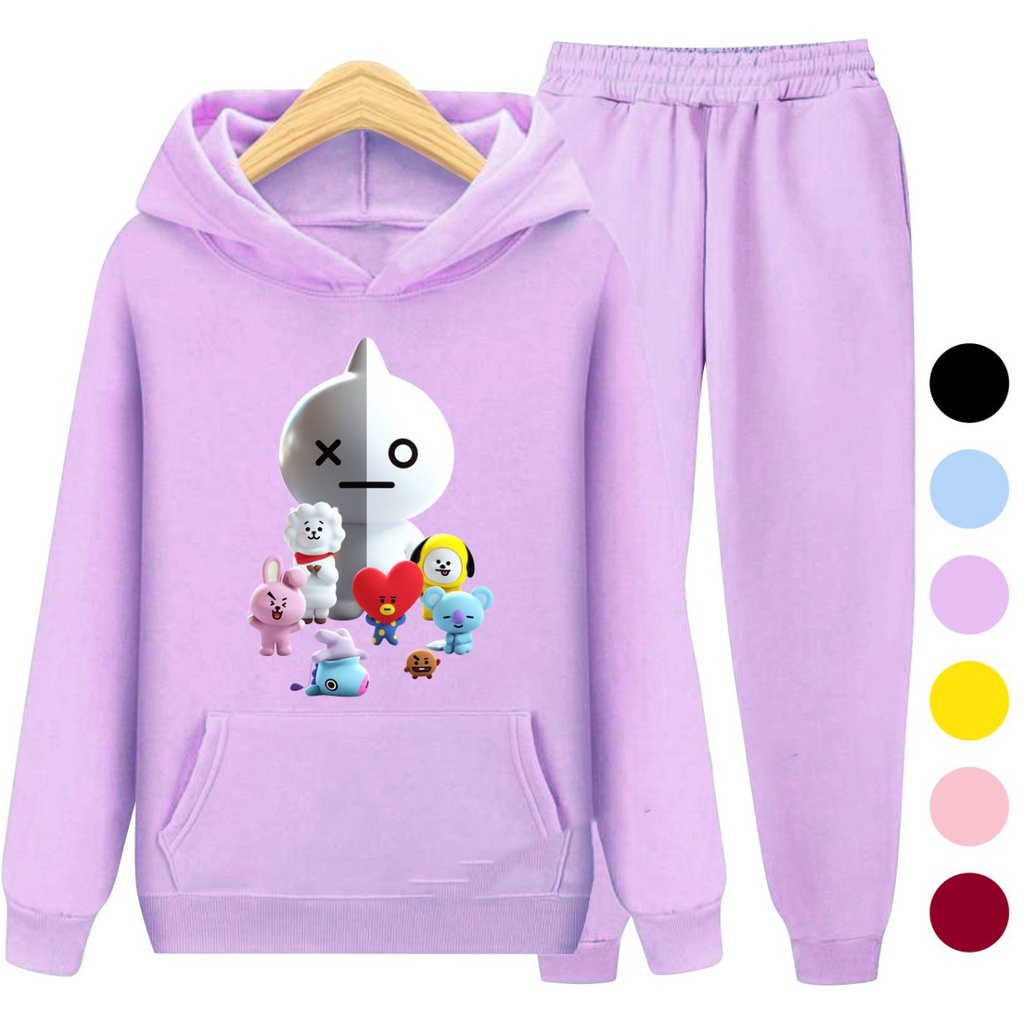 Setelan Sweater Anak BT21 Hoodie Anak Perempuan / Sweater Anak Korea S - XXL