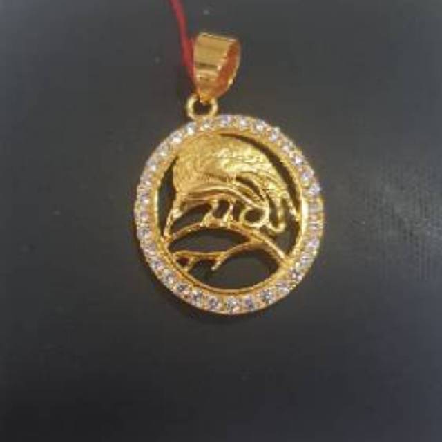 liontin emas asli kadar 875 model baru oval cendrawasi