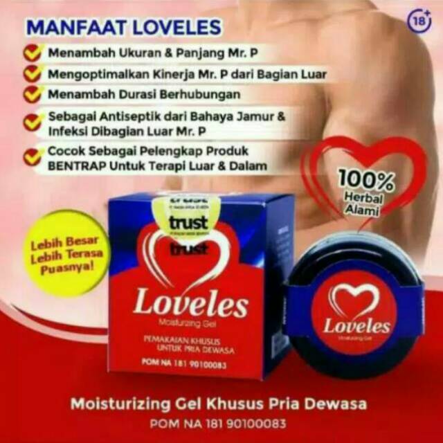 Obat Loveles Loveless Moisturazing Gel Asli Obat Pria Oles Herbal Alami pria Jantan kuat alami