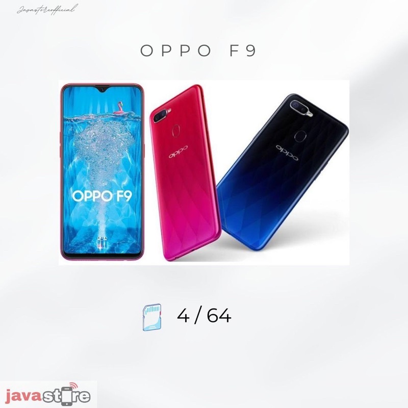 OPPO F9 RAM 4 ROM 64 SECOND RESMI MULUS BERGARANSI