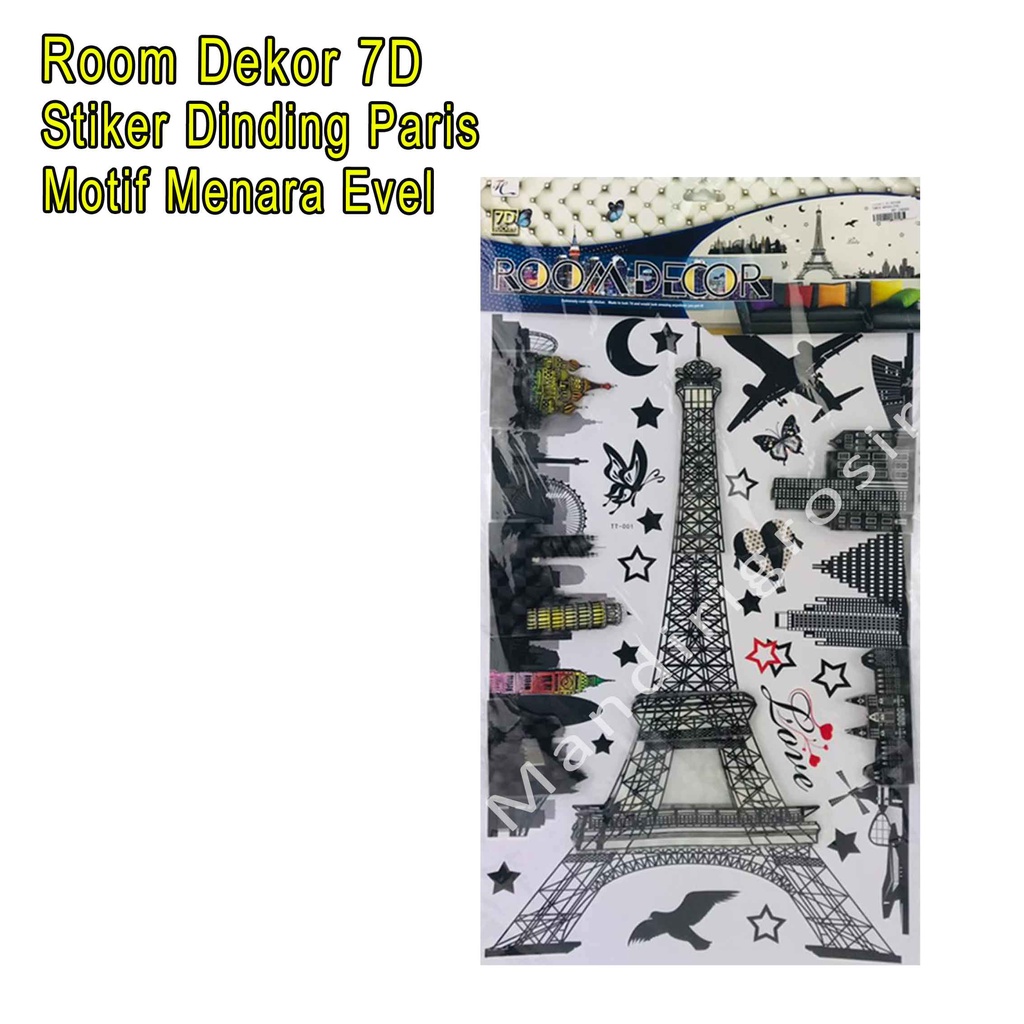 Stiker Dinding *Room Dekor 7D * Walpaper Menara Evel * Hiasan