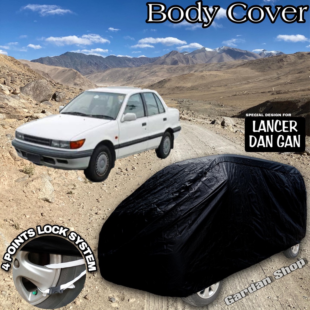 Sarung Mobil LANCER DAN GAN Hitam POLOS Body Cover Lancer Dan Gan Full Black