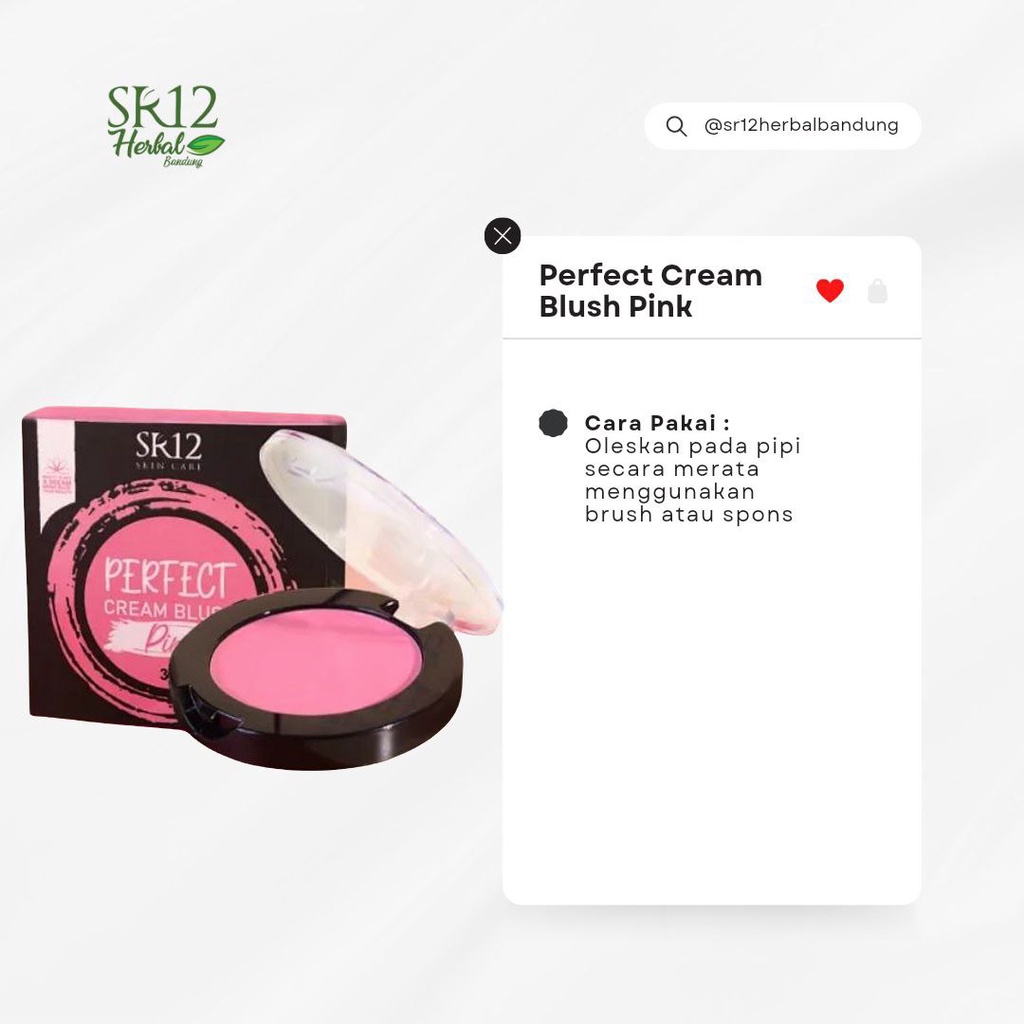 Blush On Sempurna Perfect Cream Blush Pewarna Pipi Segar dan Bercahaya Blush On Padat