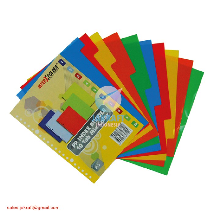 

Index Divider Binder A5 isi 10 Tabs 20 Lubang Rings INTERX FOLDER