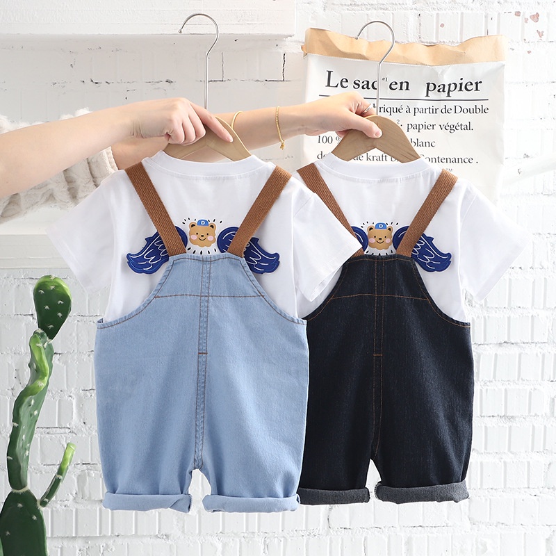 Overall Set OLLIE 2in1 Baju Jumpsuit Anak Laki Laki 1 - 5 tahun Korean Style Import