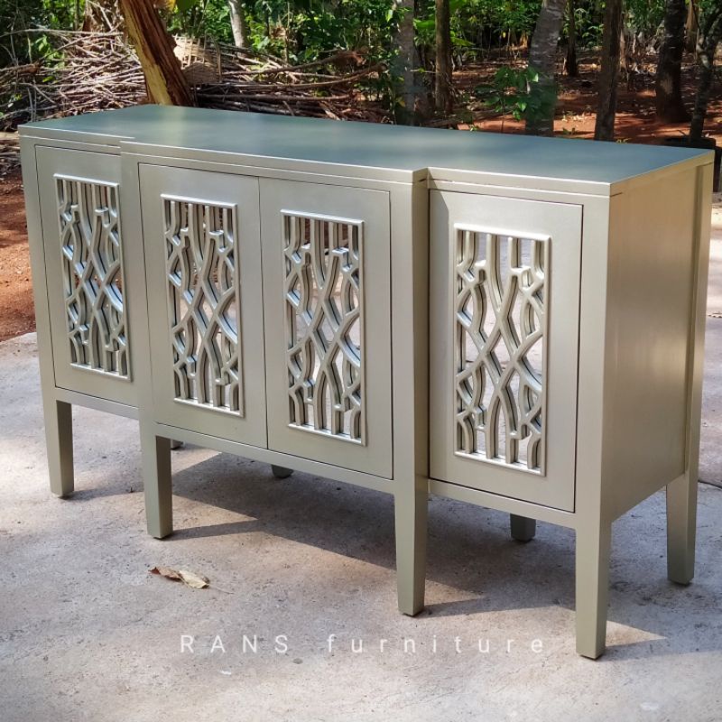 bufet tv duvo silver/cabinet tv/ meja tv duco silver tidak termasuk frame kaca