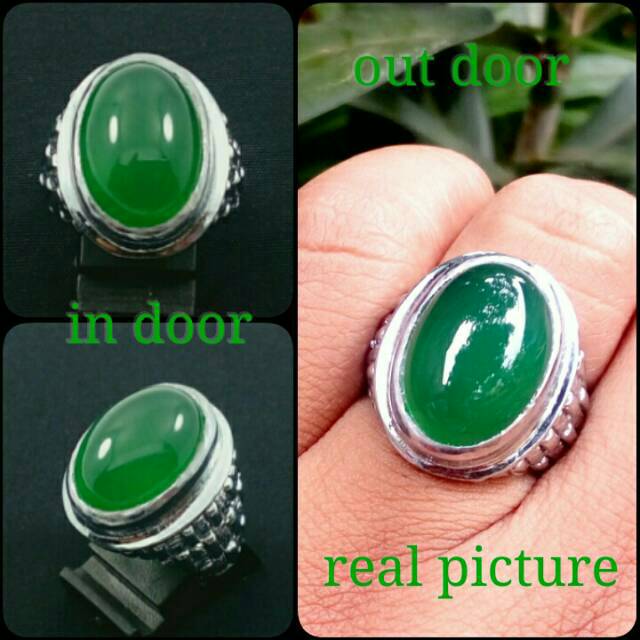 CINCIN BATU AKIK GREEN CHALSEDONY TRENDY IJONYA ASIK