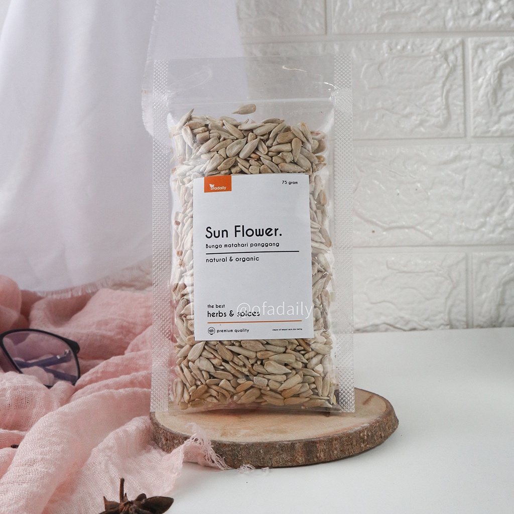 

(75 gr) Roasted Sun flower seed panggang Superfood alami biji bunga matahari kuaci kwaci Rempah JSR Herbal super food - ofadaily