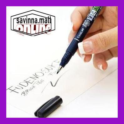 

U0Uo879- Tombow Fudenosuke Brush Pen Hard Tip Black - Hitam Y7Ry688-