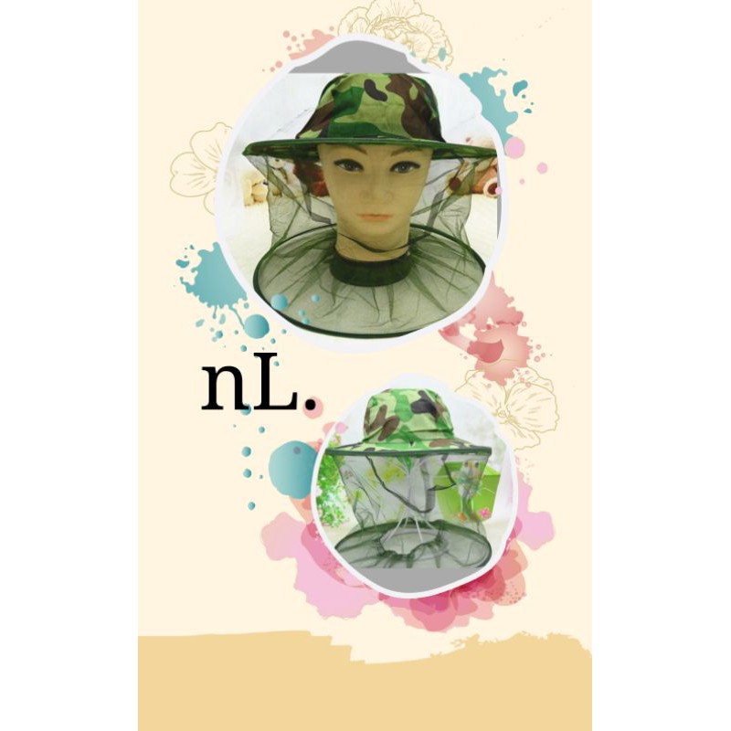 Grab Medan KLV Topi Mancing Jaring Camouflage Anti Nyamuk Lebah - Green