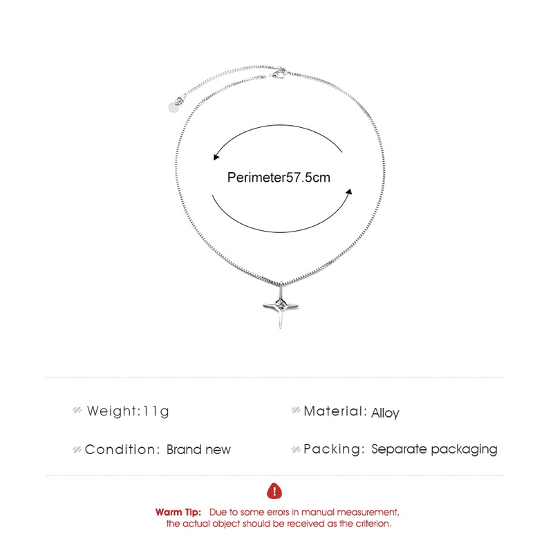 Versi Korea Baru Cross Liontin Kalung Bintang Berlian Liontin Klavikula Rantai In Angin Dingin Dapat Disesuaikan Wanita Kalung