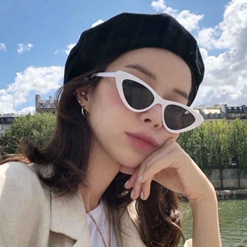 Kacamata Hitam Sunglasses Anti Radiasi UV Gaya Cat Eye Model Fashion Korea Pria Wanita