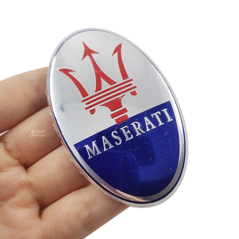 1pc Stiker Emblem Logo MASERATI Bahan ABS Untuk Bagasi Depan Mobil MASERATI