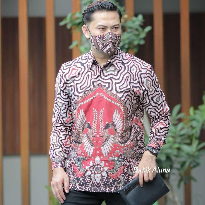 Batik Pria Solo Lengan Panjang Slim Fit Batik Premium Pria Original Produksi Batik Aluna Gba 022