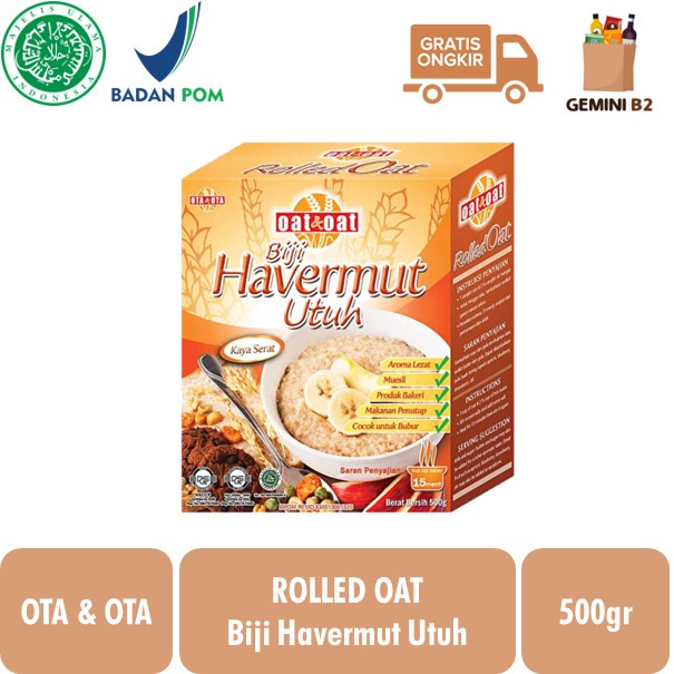 

Ota & Ota Rolled Oat / Biji Havermut Havermout Utuh 500GR