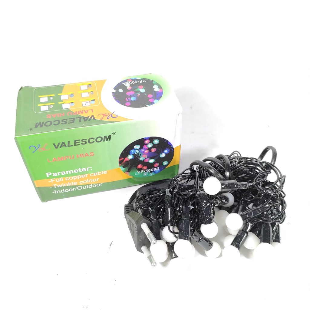 Valescom YF5008B Lampu Hias Tumblr Bulat Bentuk Bola Kecil RGB Warna Warni Kelip