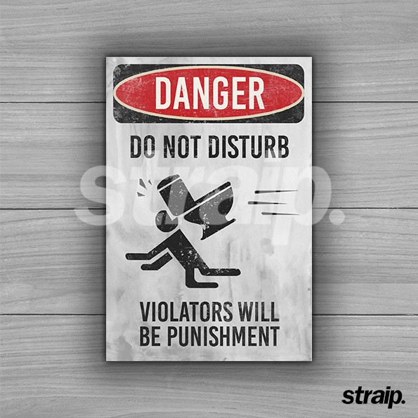 Jual POSTER SIGN KAYU FUNNY - DANGER DO NOT DISTURB | Shopee Indonesia