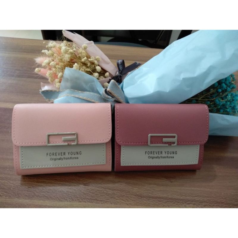 COD✓ Dompet Lipat Wanita Import Fashion Korea Murah Dompet Lipat Kekinian Cantik dan Terlaris