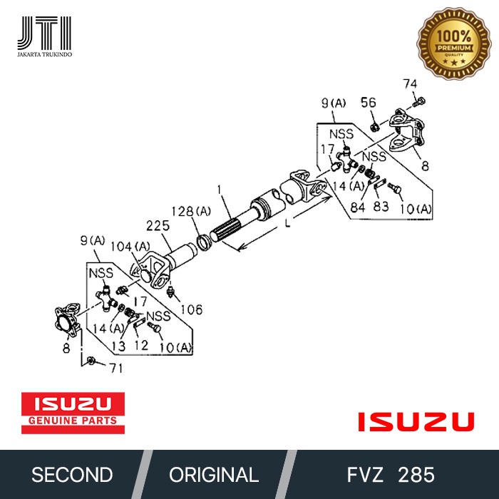 FRONT COUPLE PROPELLER SHAFT KOPEL DEPAN ISUZU GIGA FVZ 285